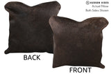 Solid Black 16"x16" Brazilian Cowhide Pillow #75130 by Hudson Hides