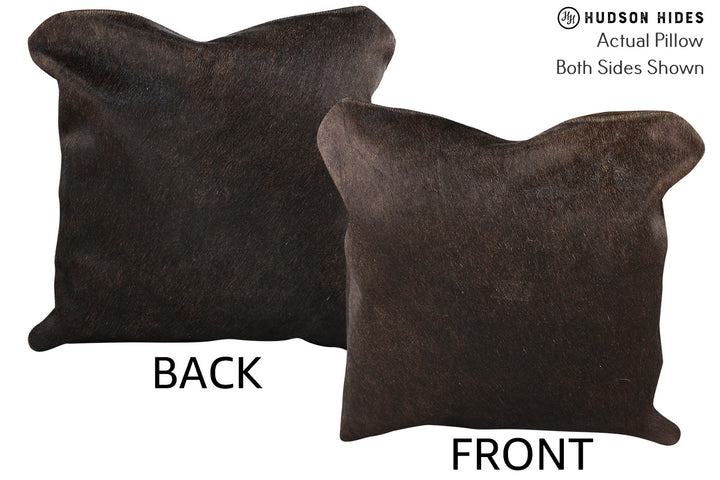 Solid Black 16"x16" Brazilian Cowhide Pillow #75130 by Hudson Hides