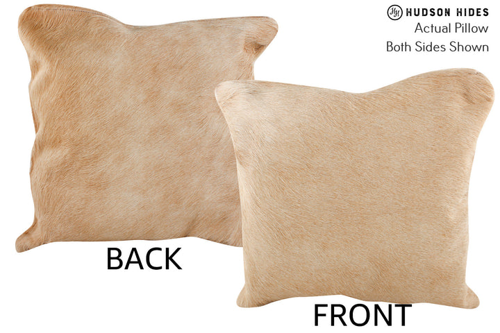 Beige 16"x16" Brazilian Cowhide Pillow #75135 by Hudson Hides