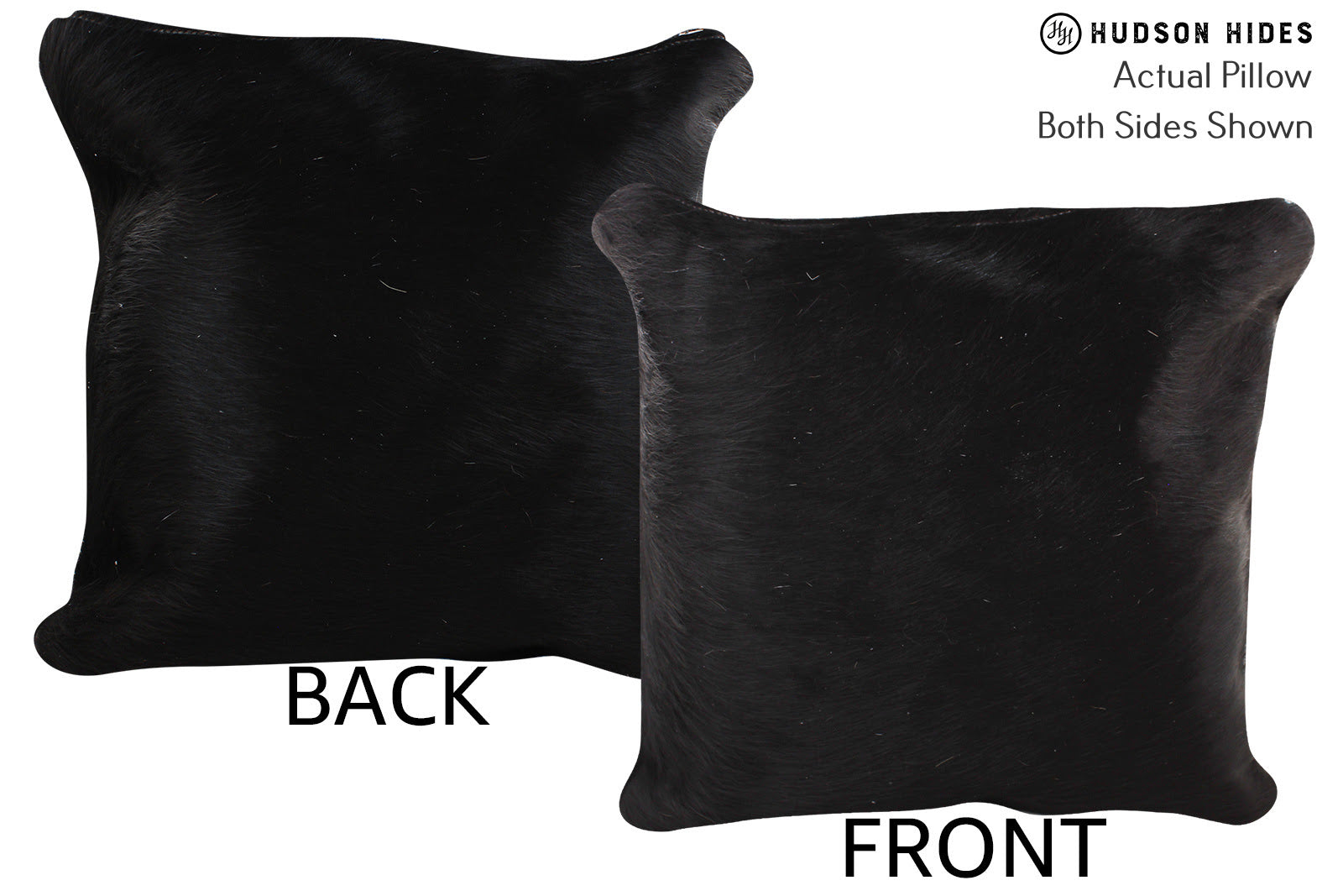Solid Black Cowhide Pillow #75146