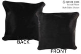 Solid Black 16"x16" Brazilian Cowhide Pillow #75146 by Hudson Hides
