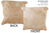 Beige 16"x16" Brazilian Cowhide Pillow #75148 by Hudson Hides