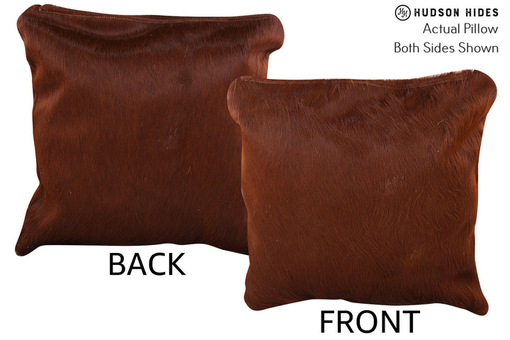 Solid Brown 16"x16" Brazilian Cowhide Pillow #75151 by Hudson Hides