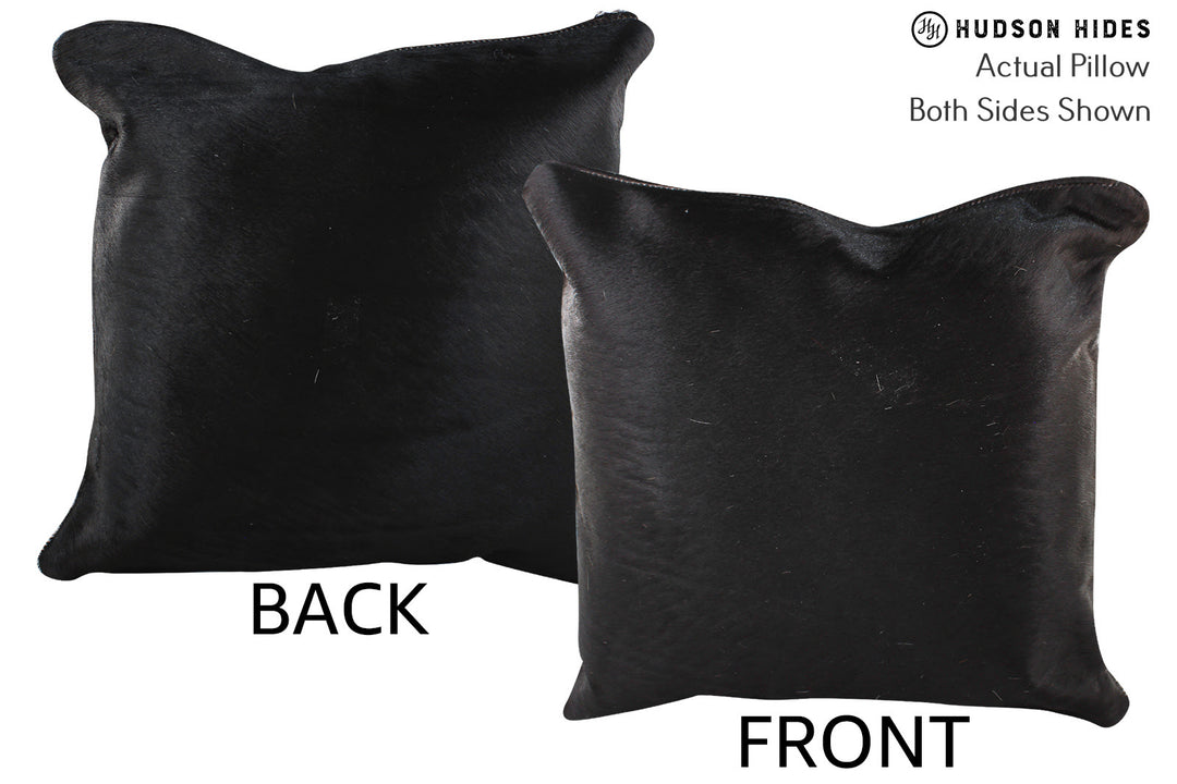Solid Black Pillow 16"x16"#75152 by Hudson Hides