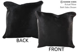 Solid Black 16"x16" Brazilian Cowhide Pillow #75152 by Hudson Hides