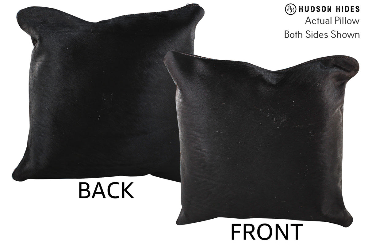 Solid Black Cowhide Pillow #75152