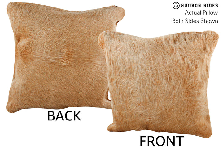 Beige 16"x16" Brazilian Cowhide Pillow #75157 by Hudson Hides