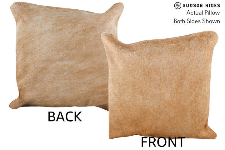 Beige 16"x16" Brazilian Cowhide Pillow #75166 by Hudson Hides
