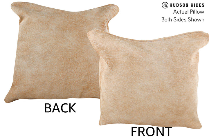 Beige 16"x16" Brazilian Cowhide Pillow #75172 by Hudson Hides