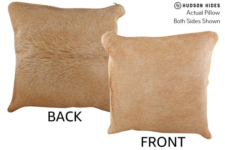 Beige 16"x16" Brazilian Cowhide Pillow #75182 by Hudson Hides