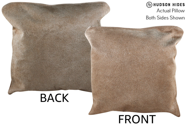 Taupe 16"x16" Brazilian Cowhide Pillow #75183 by Hudson Hides
