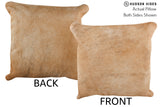 Beige 16"x16" Brazilian Cowhide Pillow #75198 by Hudson Hides