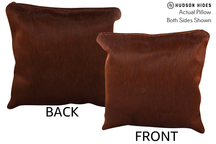 Solid Brown 16"x16" Brazilian Cowhide Pillow #75202 by Hudson Hides