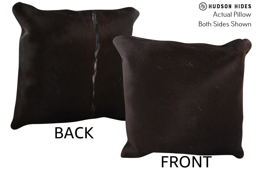 Solid Black Pillow 16"x16"#75213 by Hudson Hides