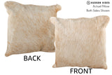 Beige 16"x16" Brazilian Cowhide Pillow #75233 by Hudson Hides