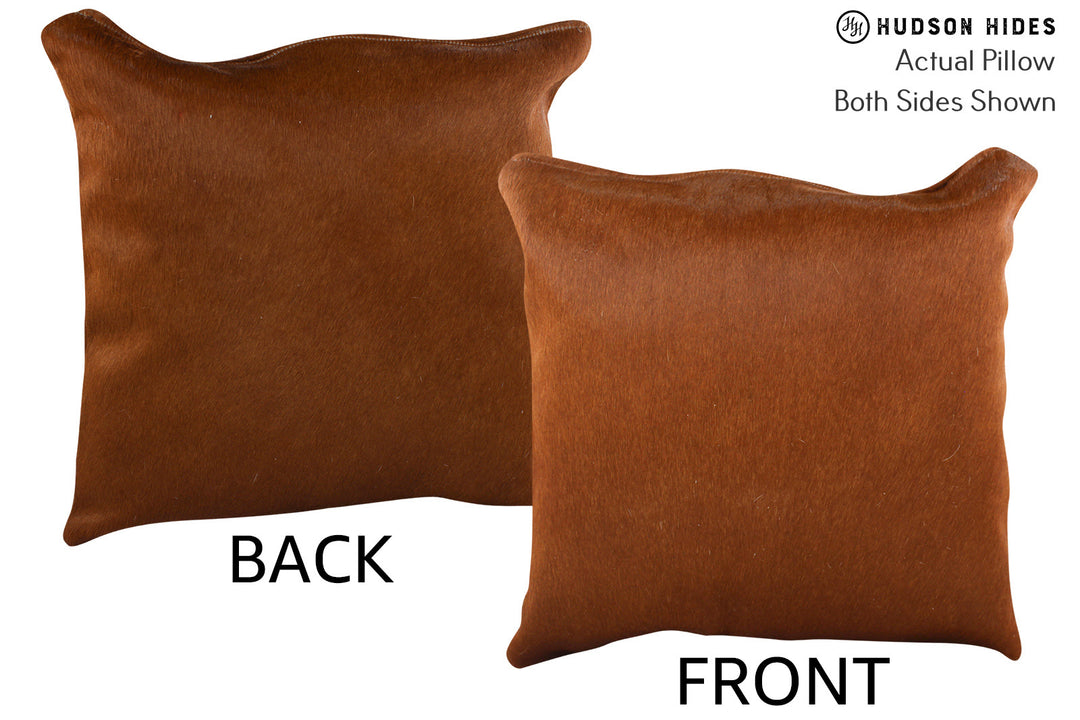 Solid Brown Pillow 16"x16"#75237 by Hudson Hides