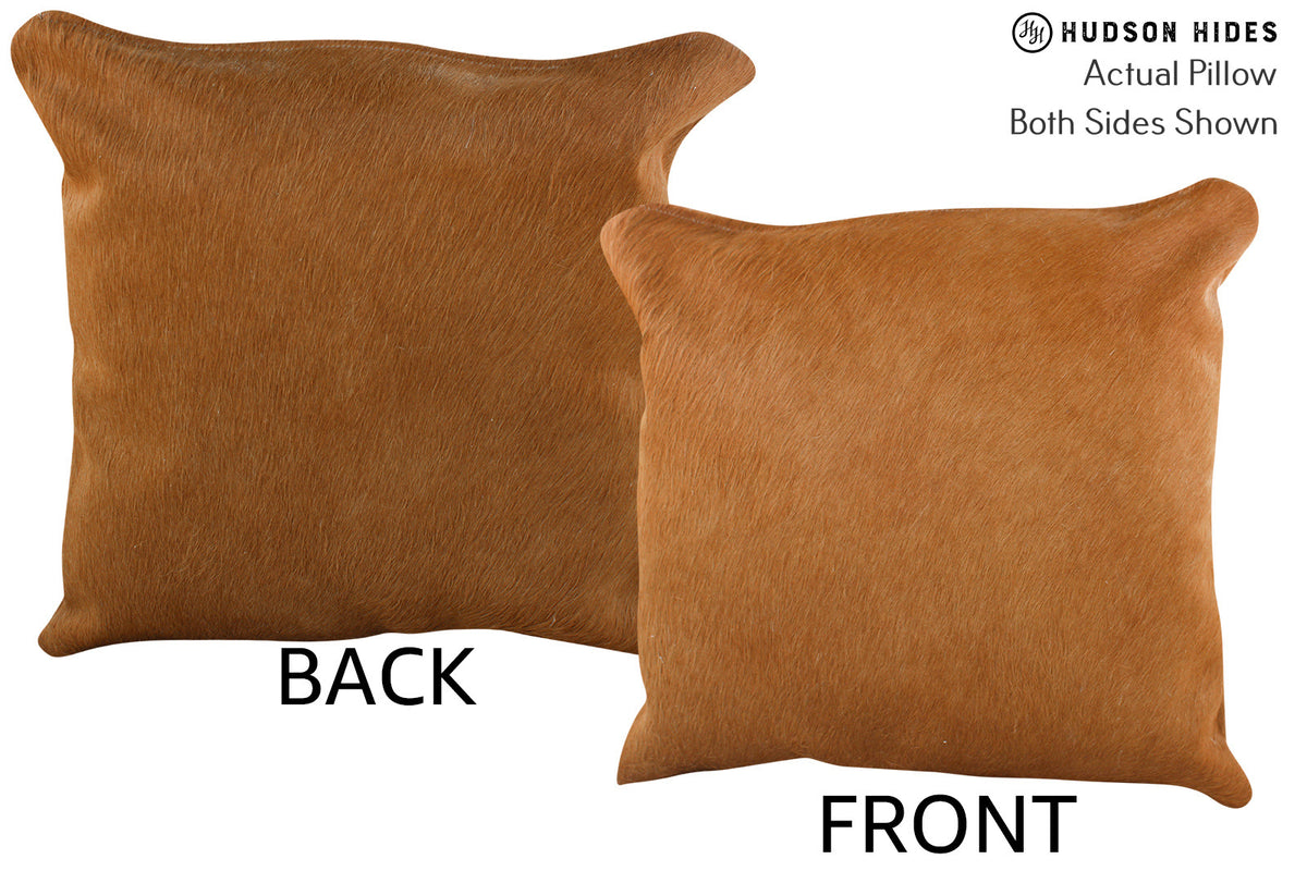 Solid Brown Cowhide Pillow #75257