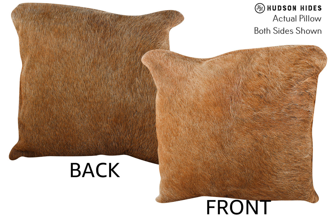 Solid Brown Pillow 16"x16"#75260 by Hudson Hides
