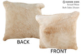 Beige 16"x16" Brazilian Cowhide Pillow #75261 by Hudson Hides