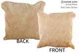 Beige 16"x16" Brazilian Cowhide Pillow #75283 by Hudson Hides
