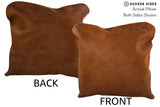 Solid Brown 16"x16" Brazilian Cowhide Pillow #75285 by Hudson Hides