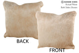 Beige 16"x16" Brazilian Cowhide Pillow #75304 by Hudson Hides