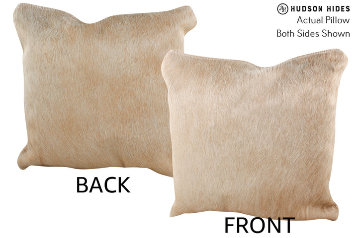 Beige 16"x16" Brazilian Cowhide Pillow #75304 by Hudson Hides