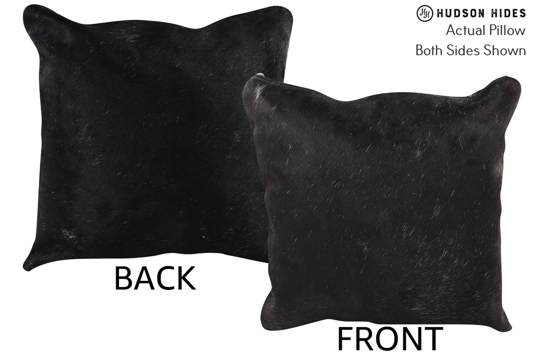 Solid Black Pillow 16"x16"#75319 by Hudson Hides