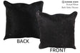 Solid Black 16"x16" Brazilian Cowhide Pillow #75319 by Hudson Hides