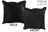 Solid Black 16"x16" Brazilian Cowhide Pillow #75319 by Hudson Hides