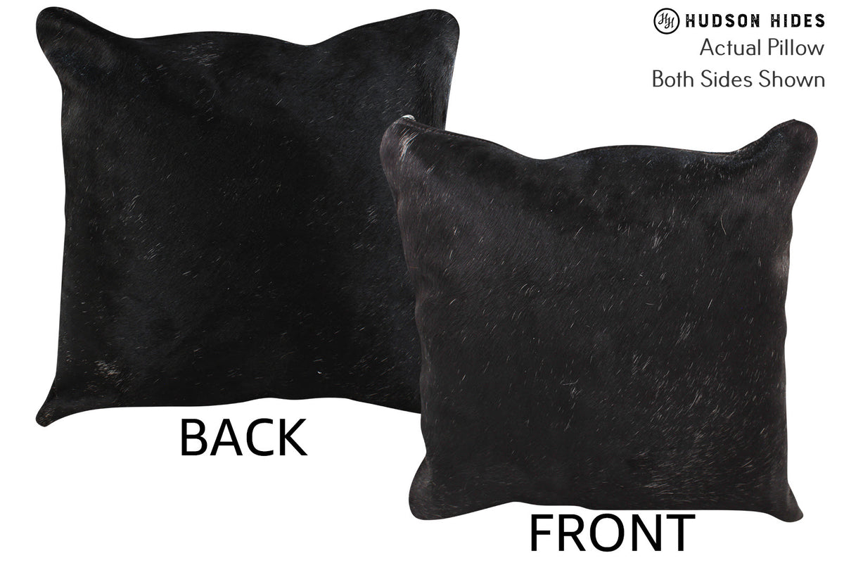 Solid Black Cowhide Pillow #75319