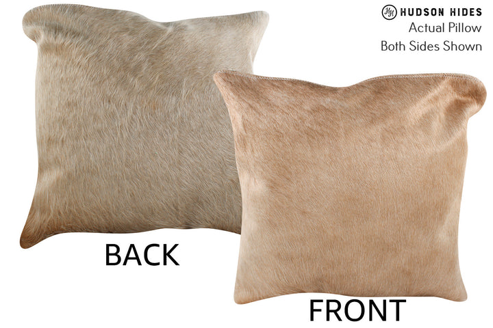 Taupe 16"x16" Brazilian Cowhide Pillow #75320 by Hudson Hides