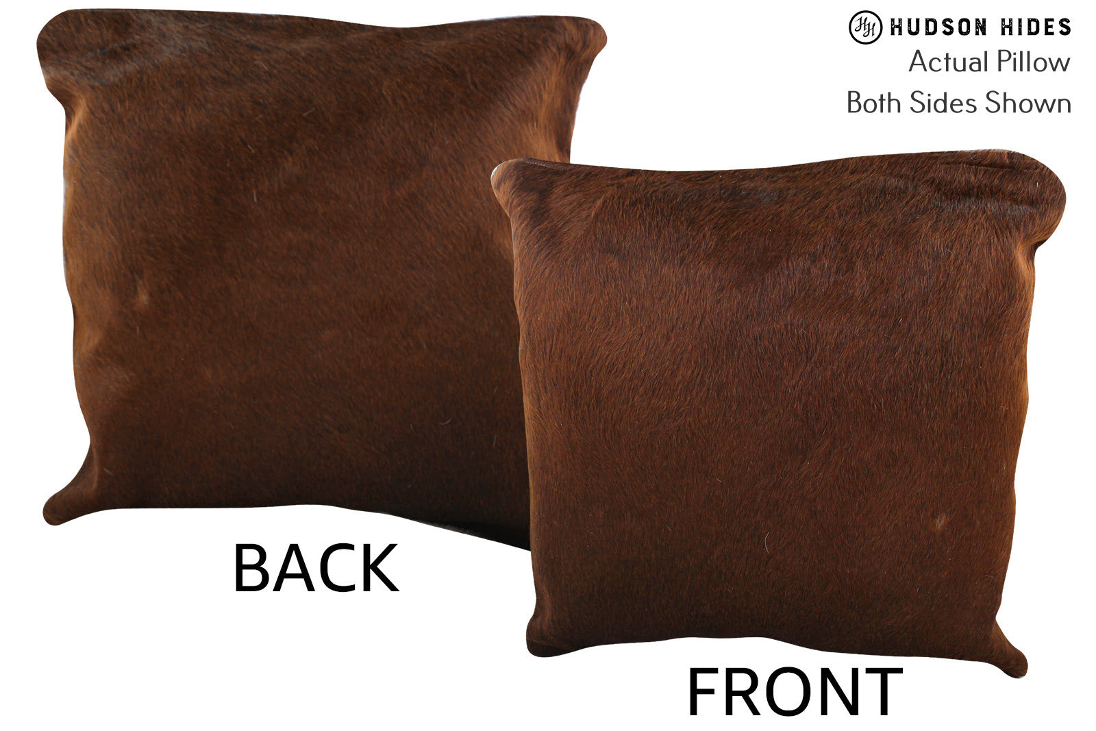 Solid Brown Cowhide Pillow #75442