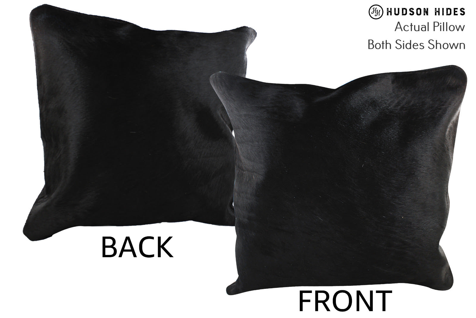 Solid Black Cowhide Pillow #75465