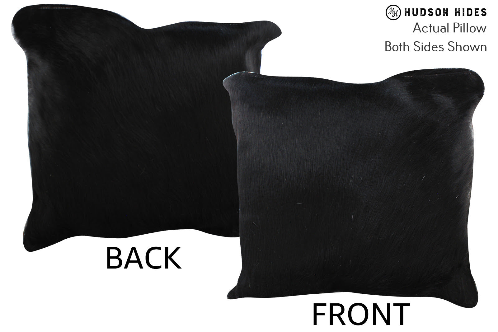 Solid Black Cowhide Pillow #75470