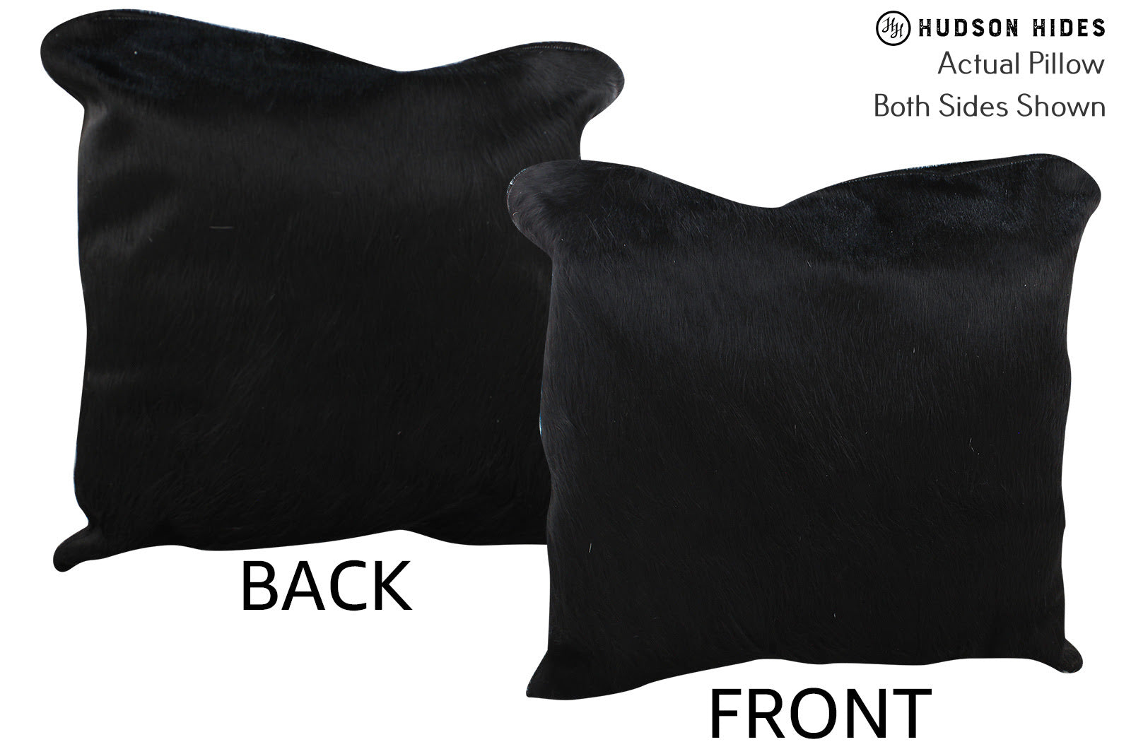 Solid Black Cowhide Pillow #75476