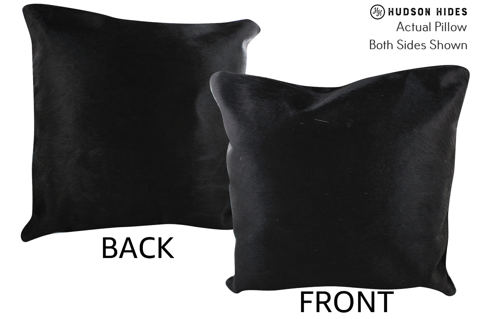 Solid Black Cowhide Pillow #75478
