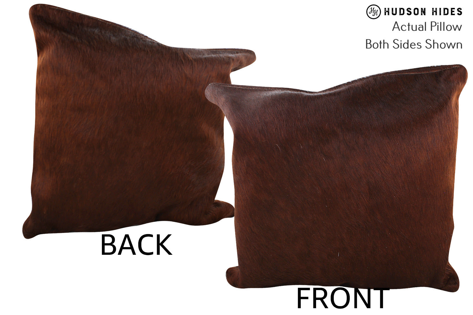Solid Brown Cowhide Pillow #75479