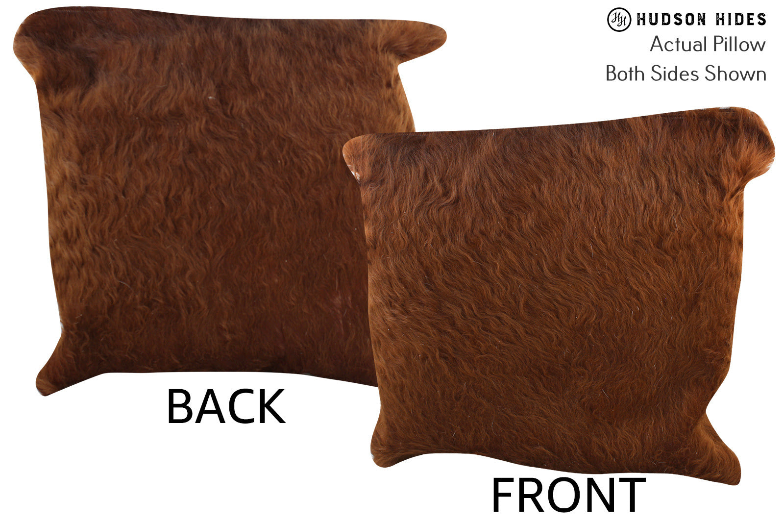 Solid Brown Cowhide Pillow #75488