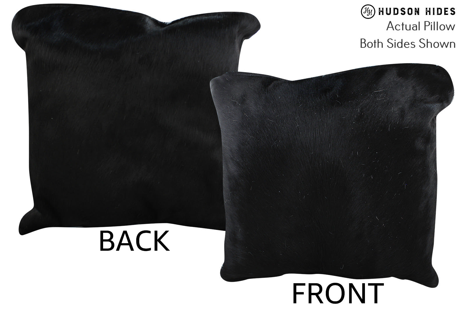 Solid Black Cowhide Pillow #75500