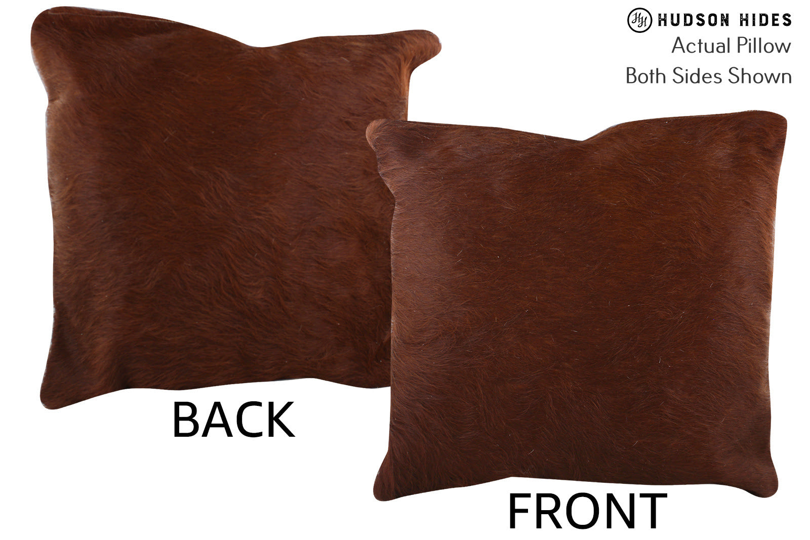Solid Brown Cowhide Pillow #75523