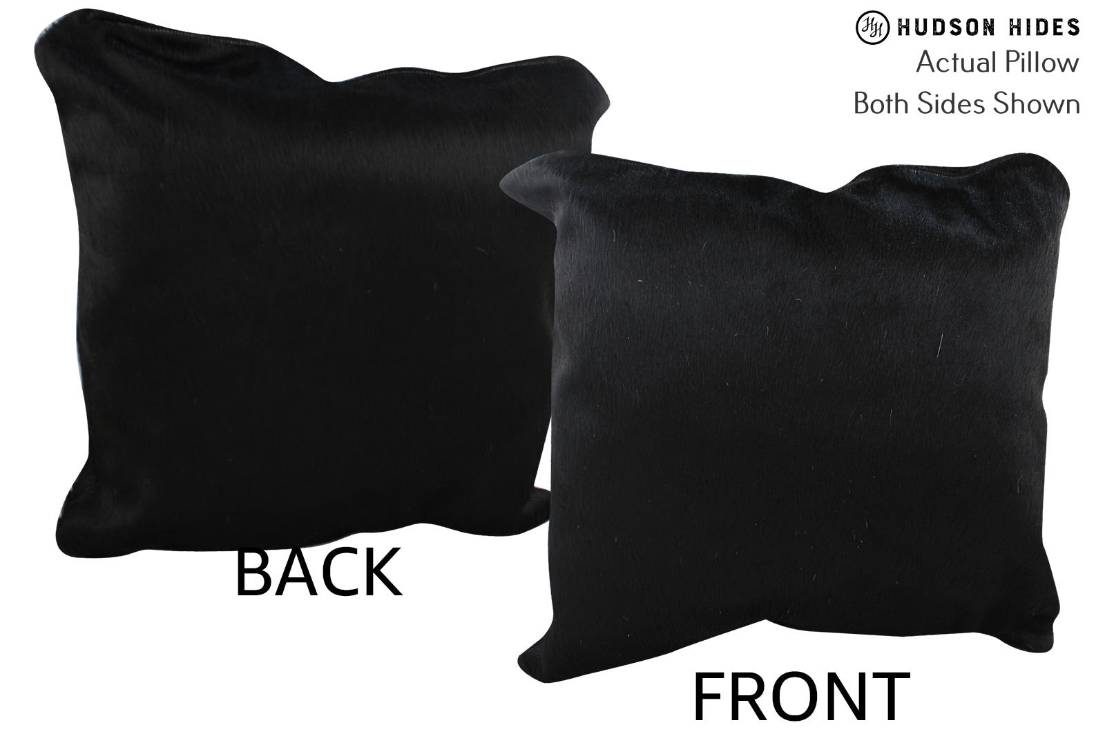 Solid Black Cowhide Pillow #75534