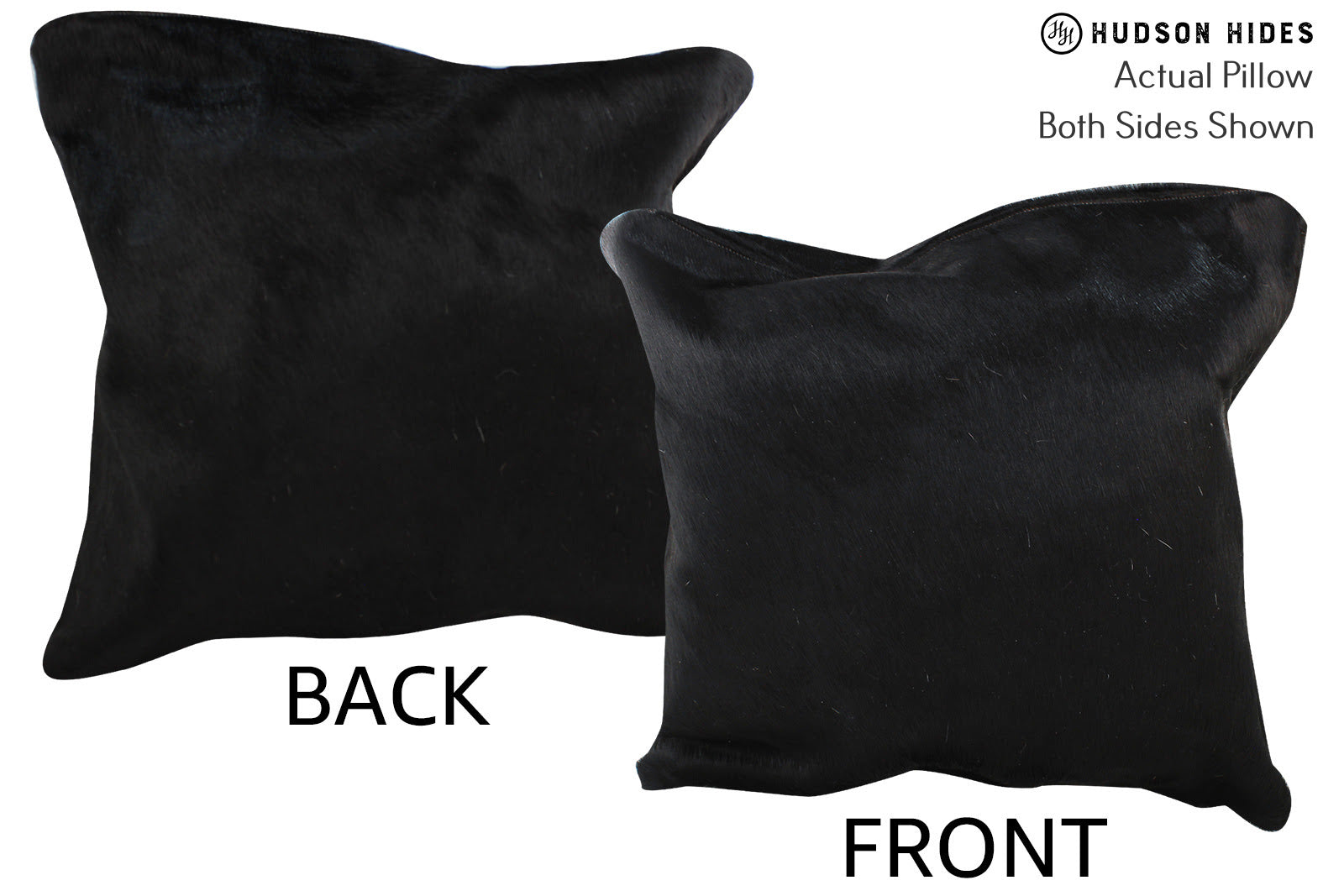 Solid Black Cowhide Pillow #75540