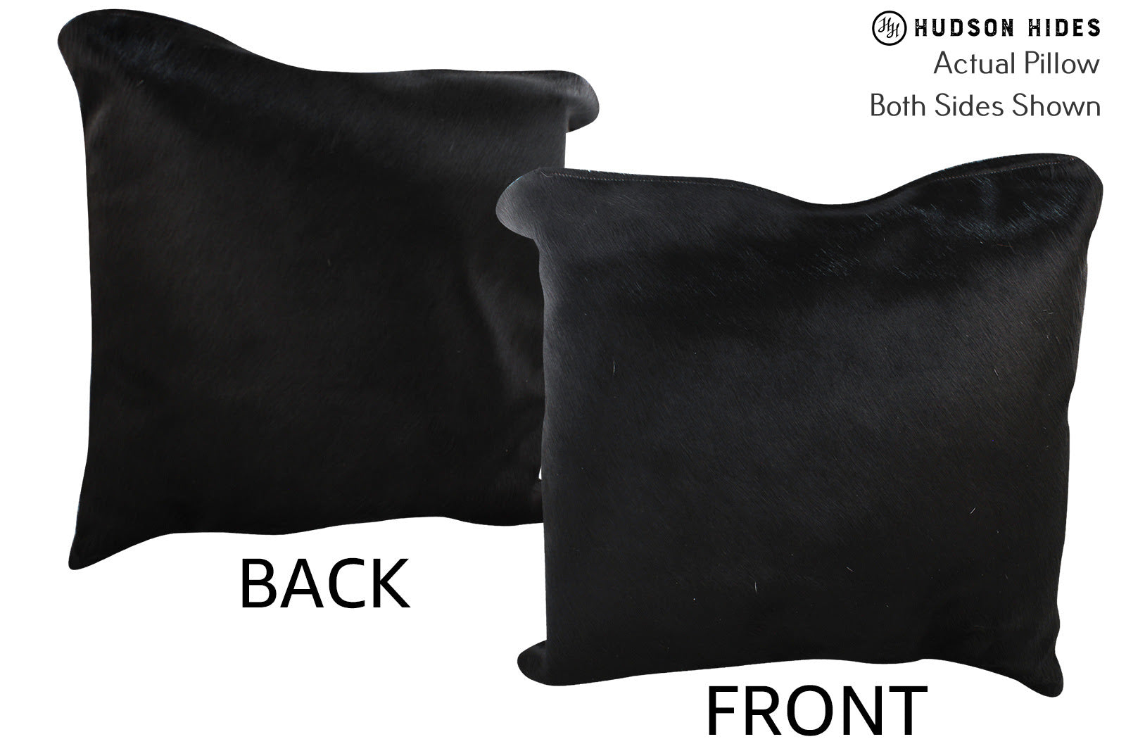 Solid Black Cowhide Pillow #75544