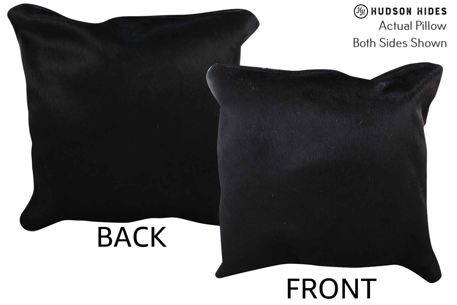 Solid Black Cowhide Pillow #75548