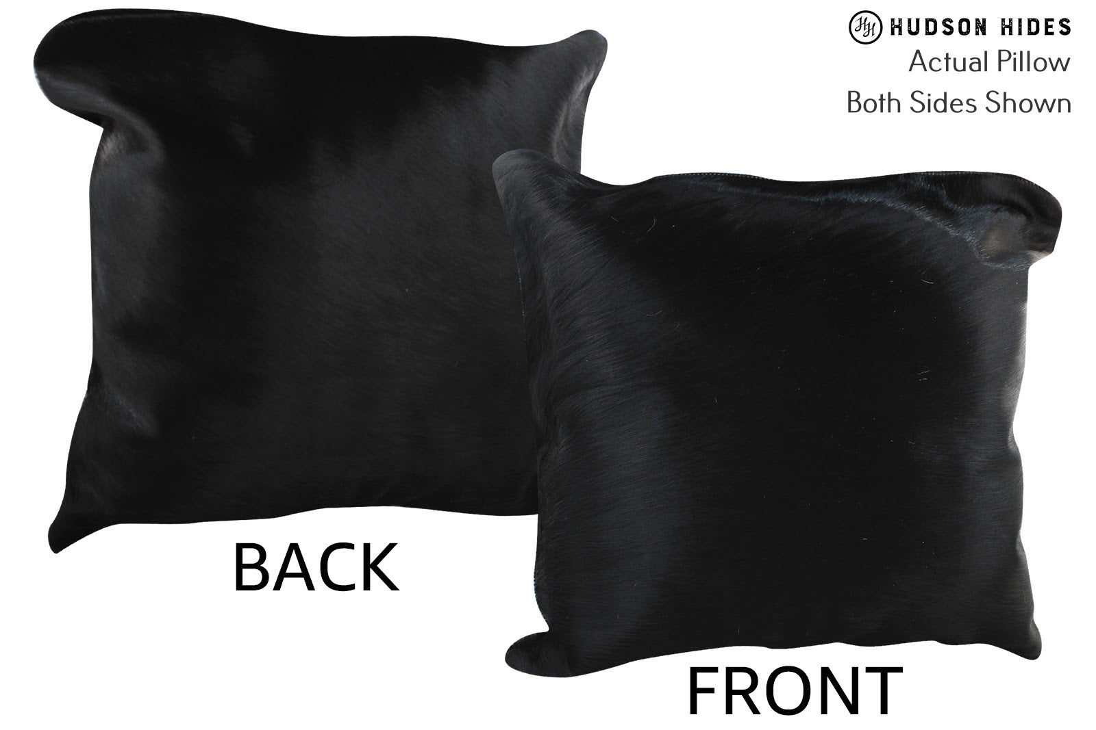 Solid Black Cowhide Pillow #75557