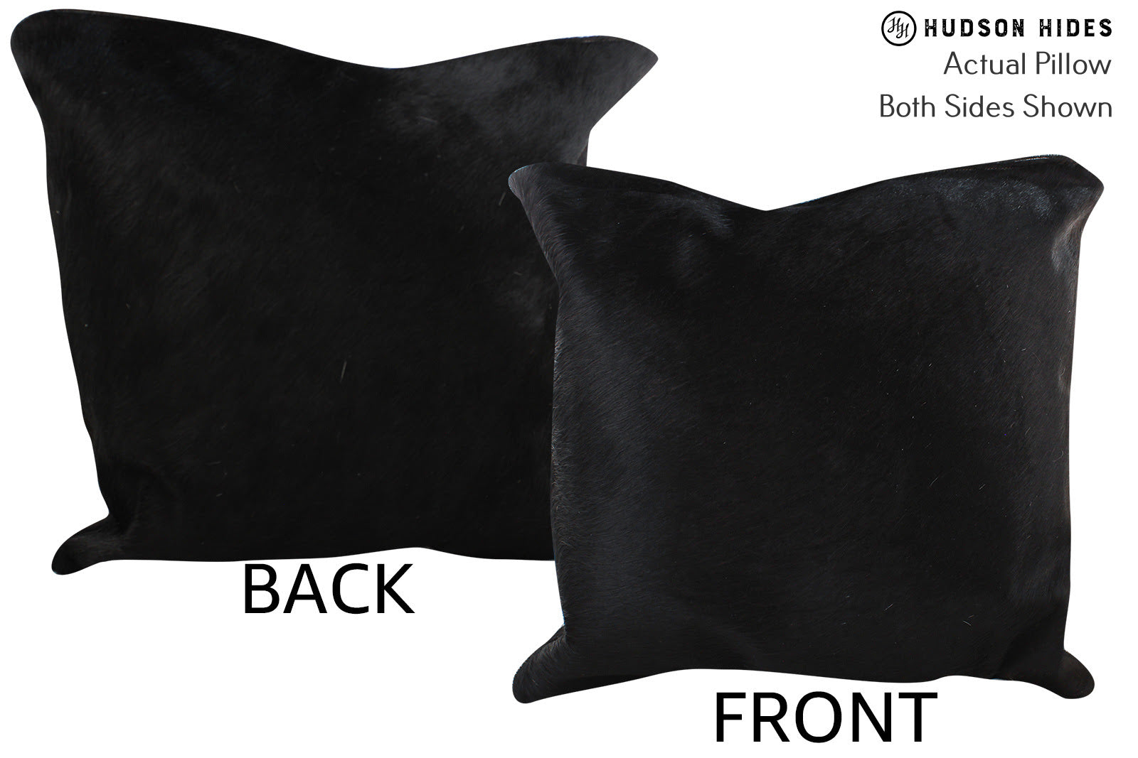 Solid Black Cowhide Pillow #75581