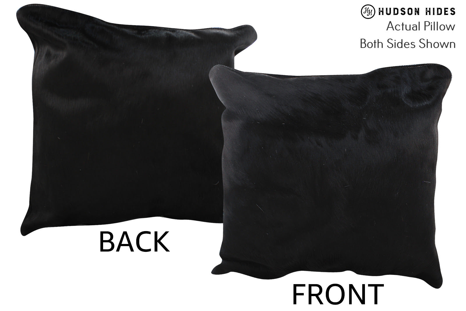 Solid Black Cowhide Pillow #75597