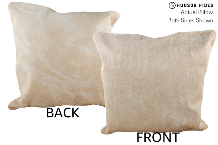 Beige 20"x20" Brazilian Cowhide Pillow #75616 by Hudson Hides