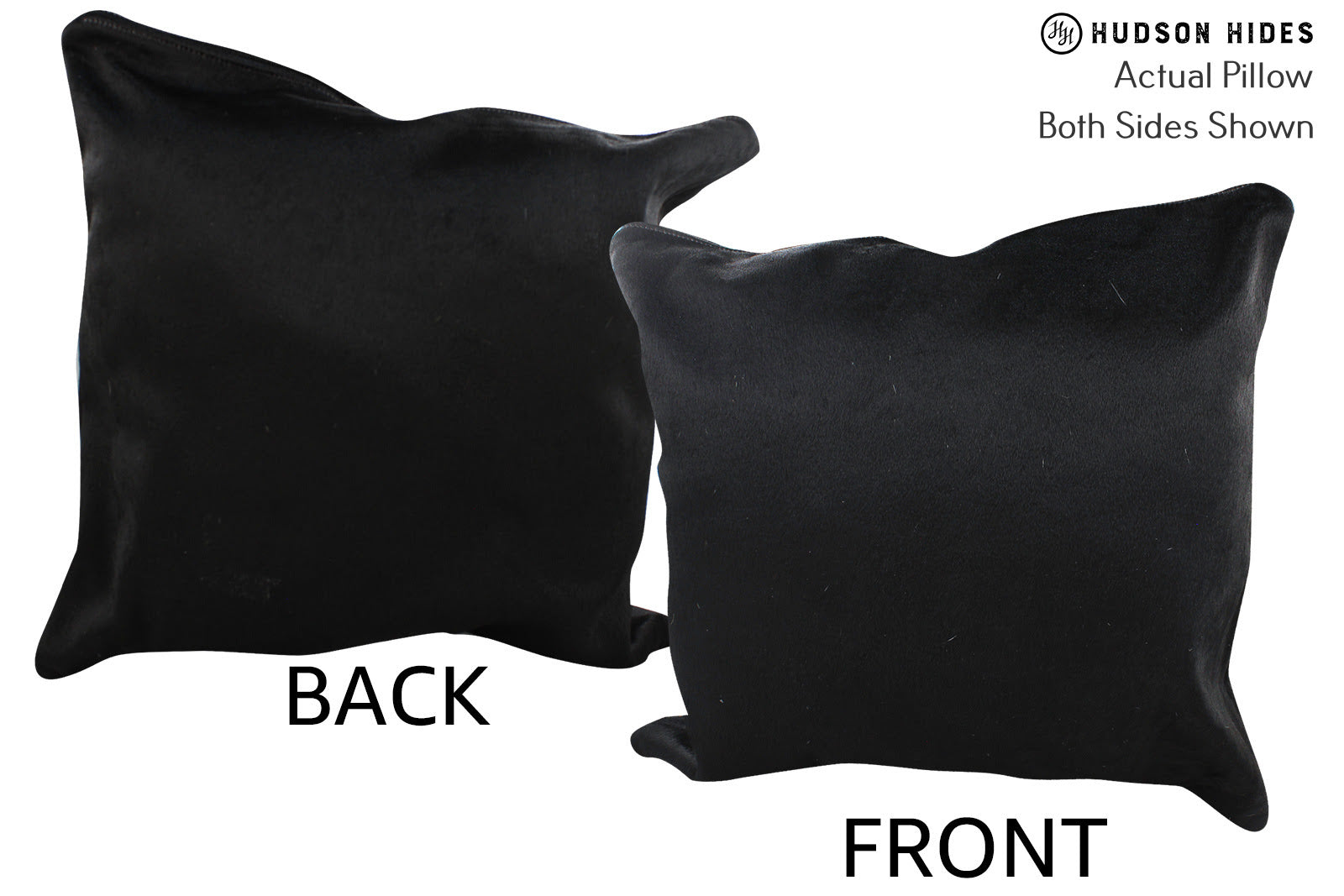 Solid Black Cowhide Pillow #75629
